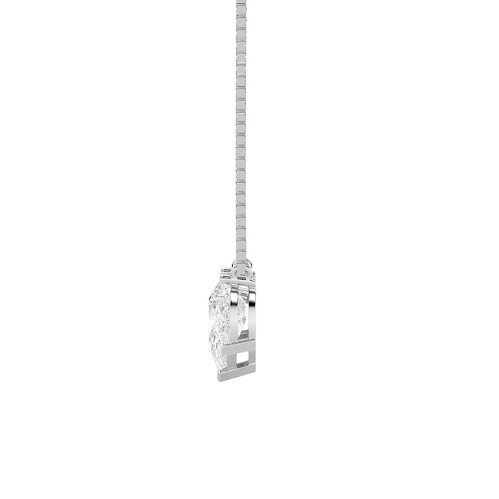 3Cttw Pear Shaped Lab Grown Diamond (F/VS) Three Stone Necklace in 14K Gold