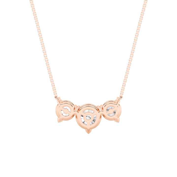 2CTW Round Shaped Lab Grown Diamond (F/VS) Three Stone Necklace in 14K Gold