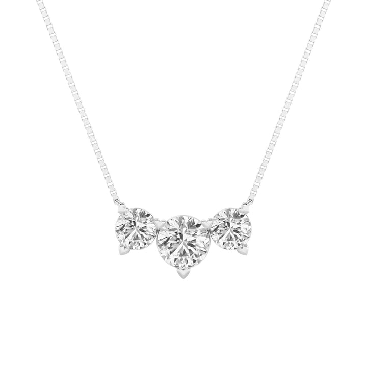 4.5Cttw Round Shaped Lab Grown Diamond (F/VS) Seven Stone Necklace in 14K Gold