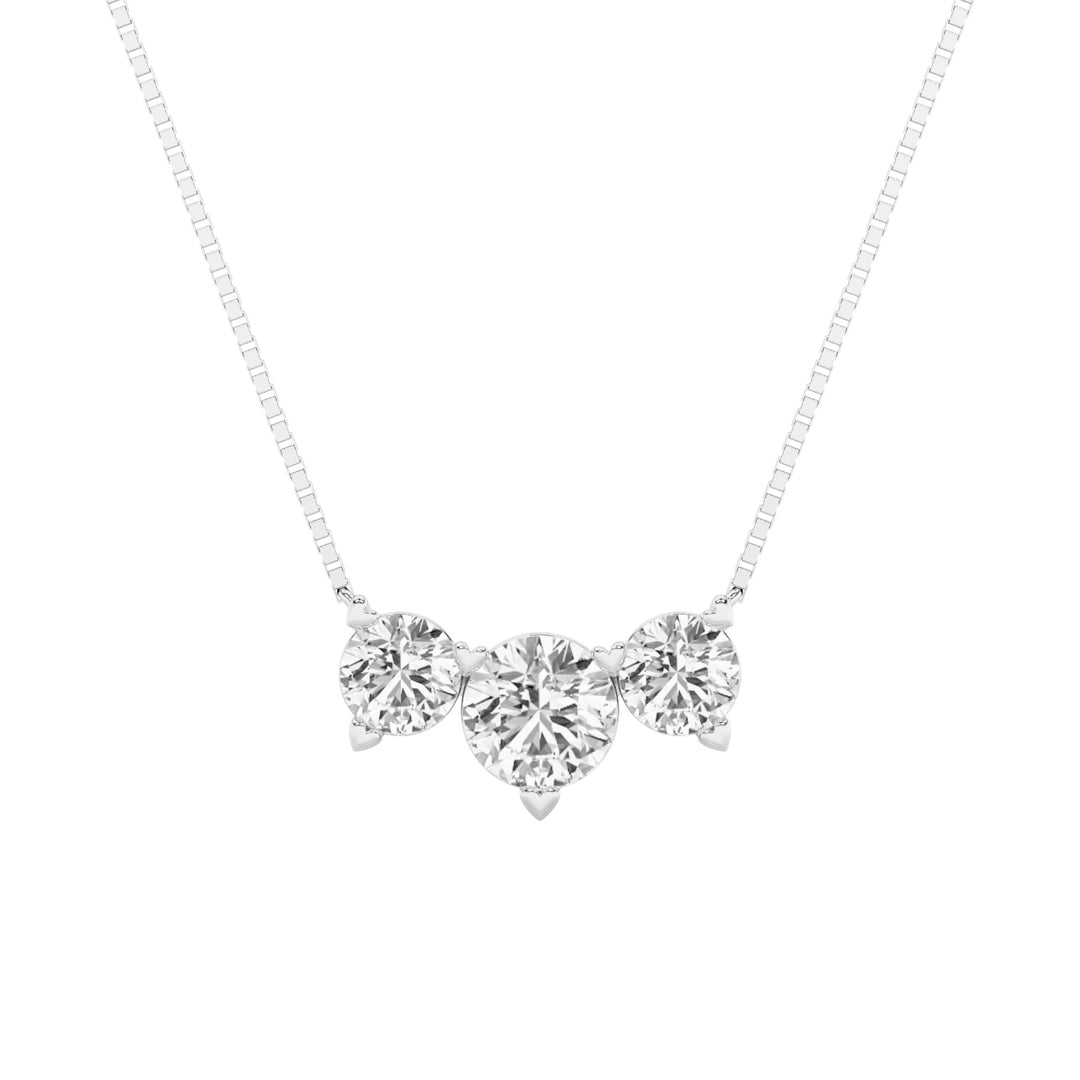4.5Cttw Round Shaped Lab Grown Diamond (F/VS) Seven Stone Necklace in 14K Gold