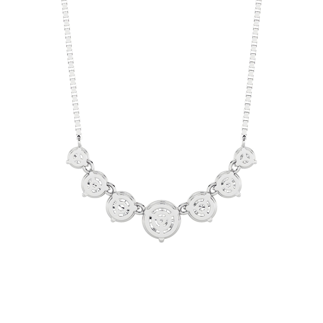 4.5Cttw Round Shaped Lab Grown Diamond (F/VS) Seven Stone Necklace in 14K Gold