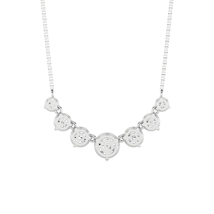 4.5Cttw Round Shaped Lab Grown Diamond (F/VS) Seven Stone Necklace in 14K Gold