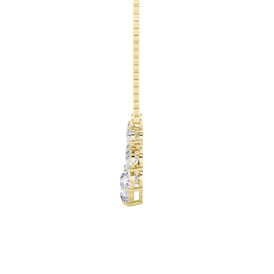 4.5Cttw Round Shaped Lab Grown Diamond (F/VS) Seven Stone Necklace in 14K Gold