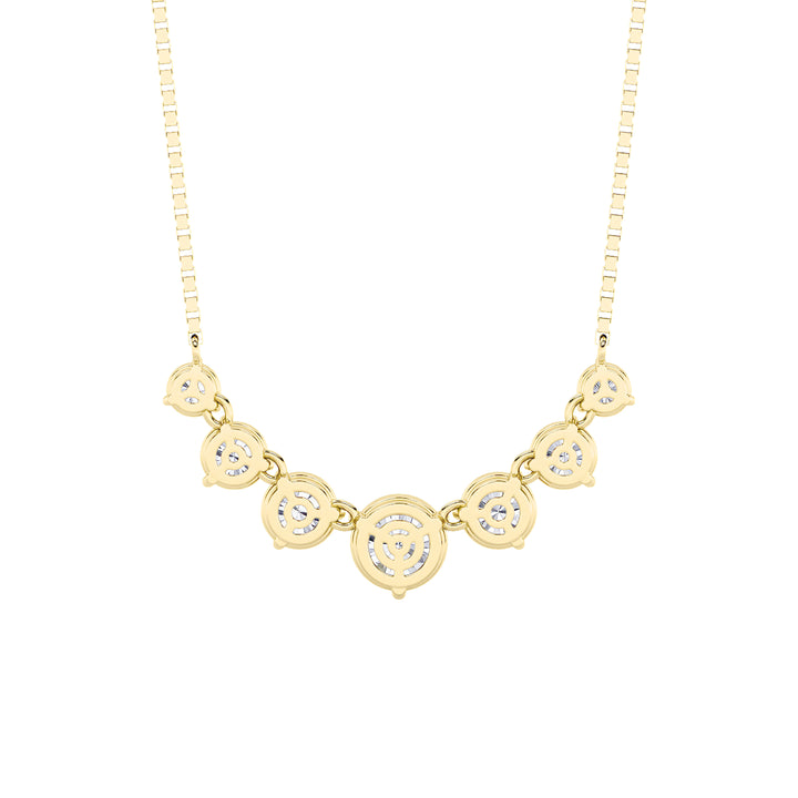 4.5Cttw Round Shaped Lab Grown Diamond (F/VS) Seven Stone Necklace in 14K Gold