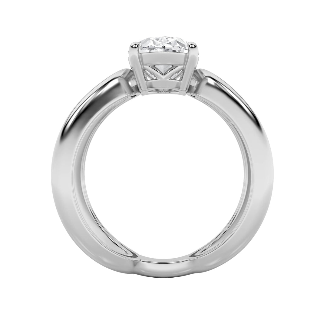 2Cttw Oval Shaped Lab Grown Diamond (F/VS) Criss Cross Fancy Solitaire Ring in 14K Gold