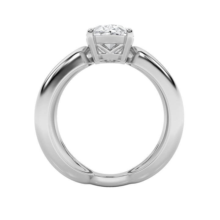 2Cttw Oval Shaped Lab Grown Diamond (F/VS) Criss Cross Fancy Solitaire Ring in 14K Gold