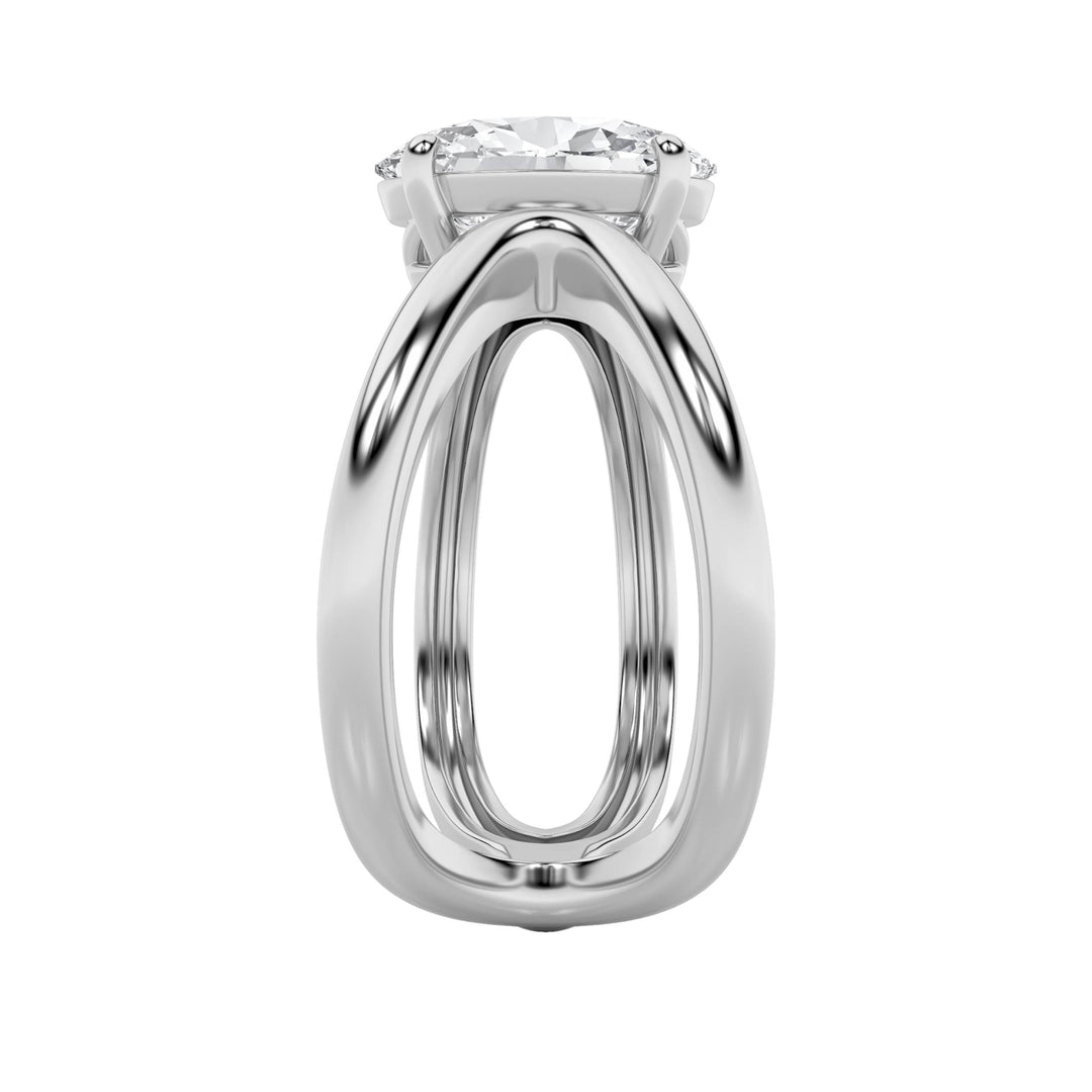2Cttw Oval Shaped Lab Grown Diamond (F/VS) Criss Cross Fancy Solitaire Ring in 14K Gold