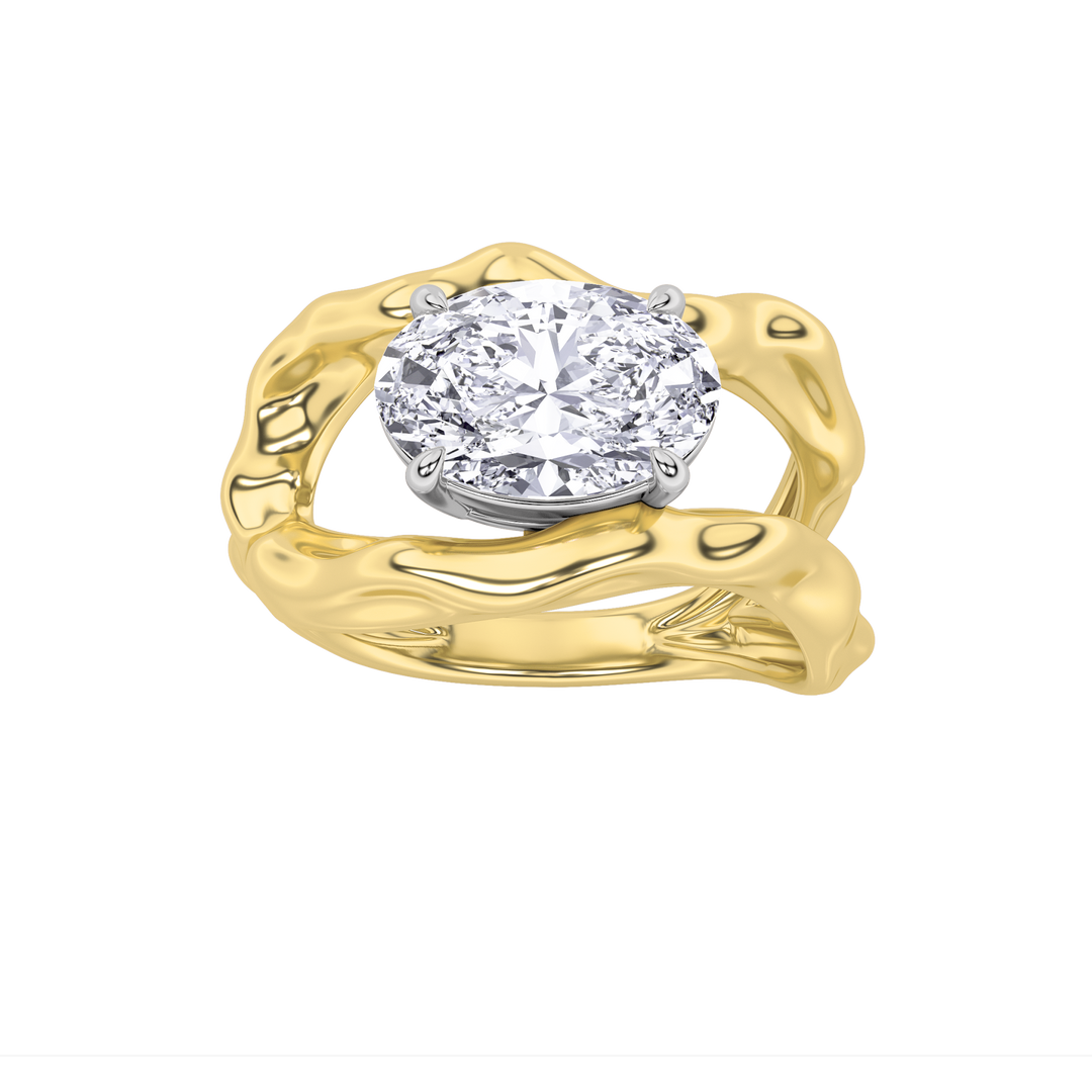 14K White Gold 2ct Lab Oval Diamond Solitaire Ring