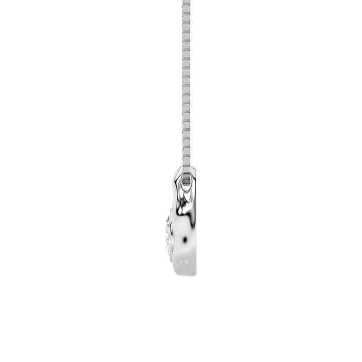 1Cttw Oval Shaped Lab Grown Diamond (F/VVS) Organic Design Solitaire Pendant in 14K Gold
