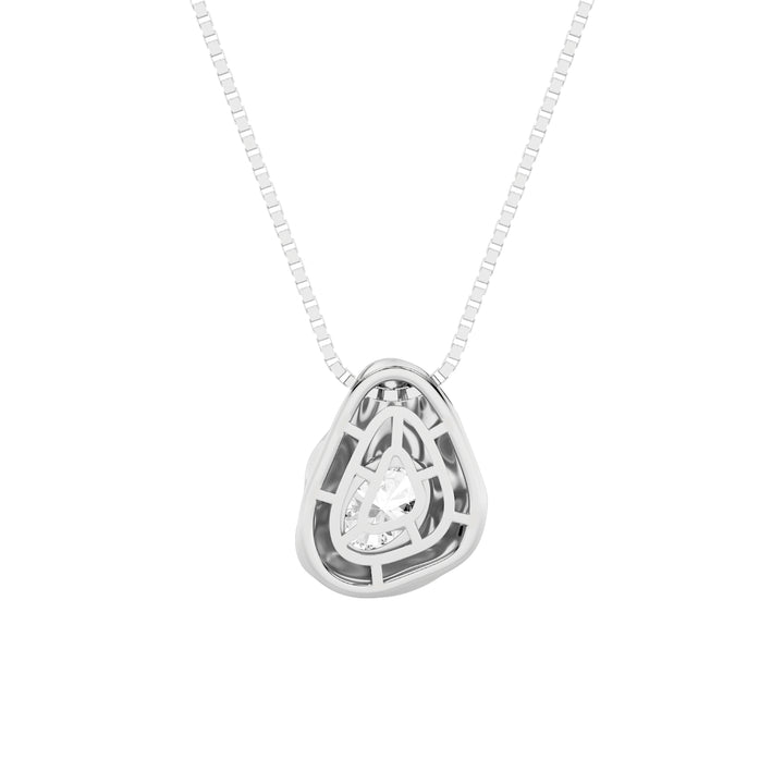 1Cttw Oval Shaped Lab Grown Diamond (F/VVS) Organic Design Solitaire Pendant in 14K Gold