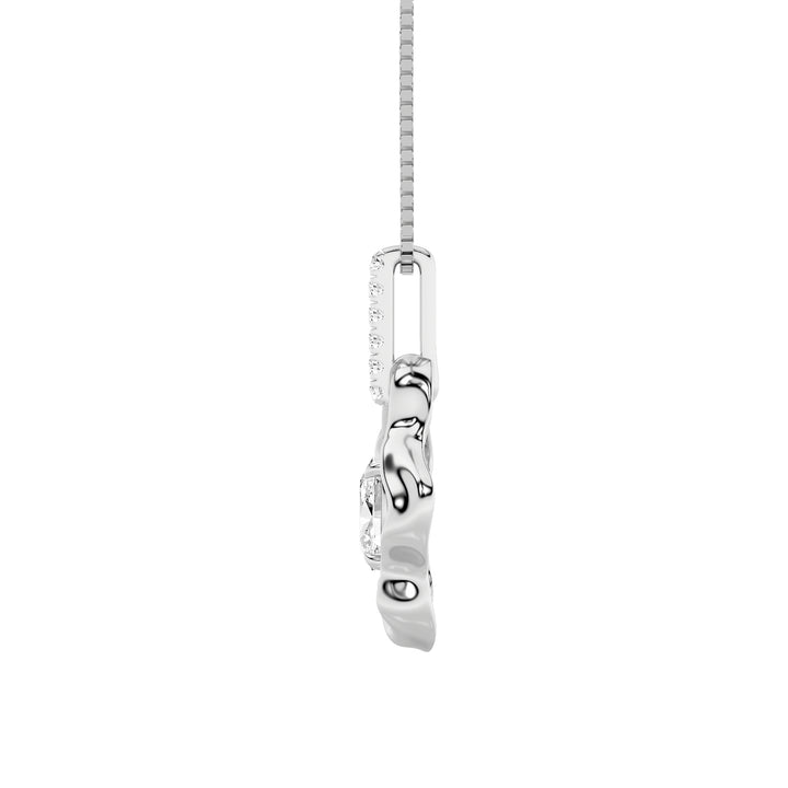 1Cttw Oval Shaped Lab Grown Diamond (F/VS) Organic Design Solitaire Pendant in 14K Gold