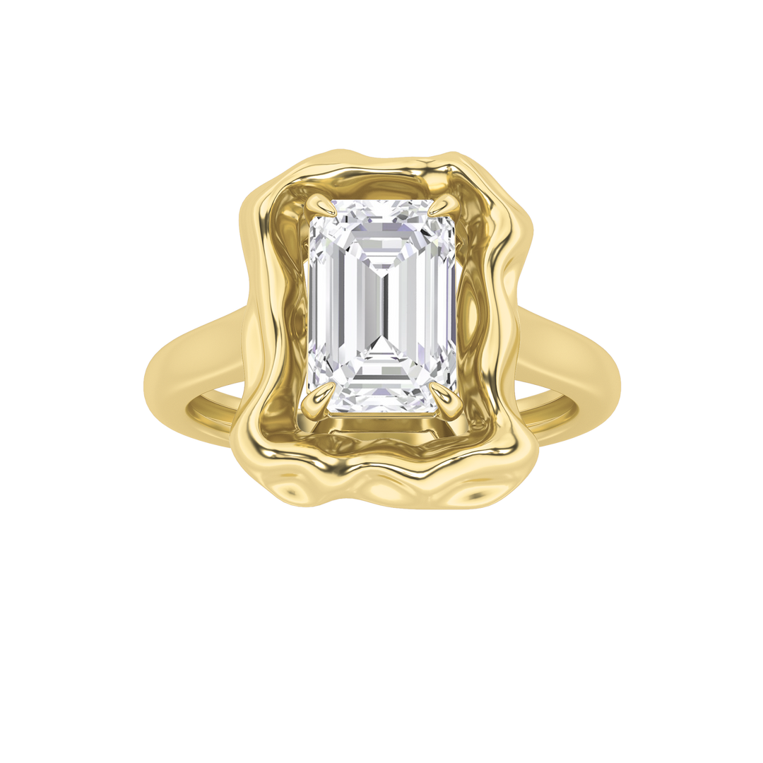14K Yellow Gold 1.5ct Lab Diamond Contemporary Ring