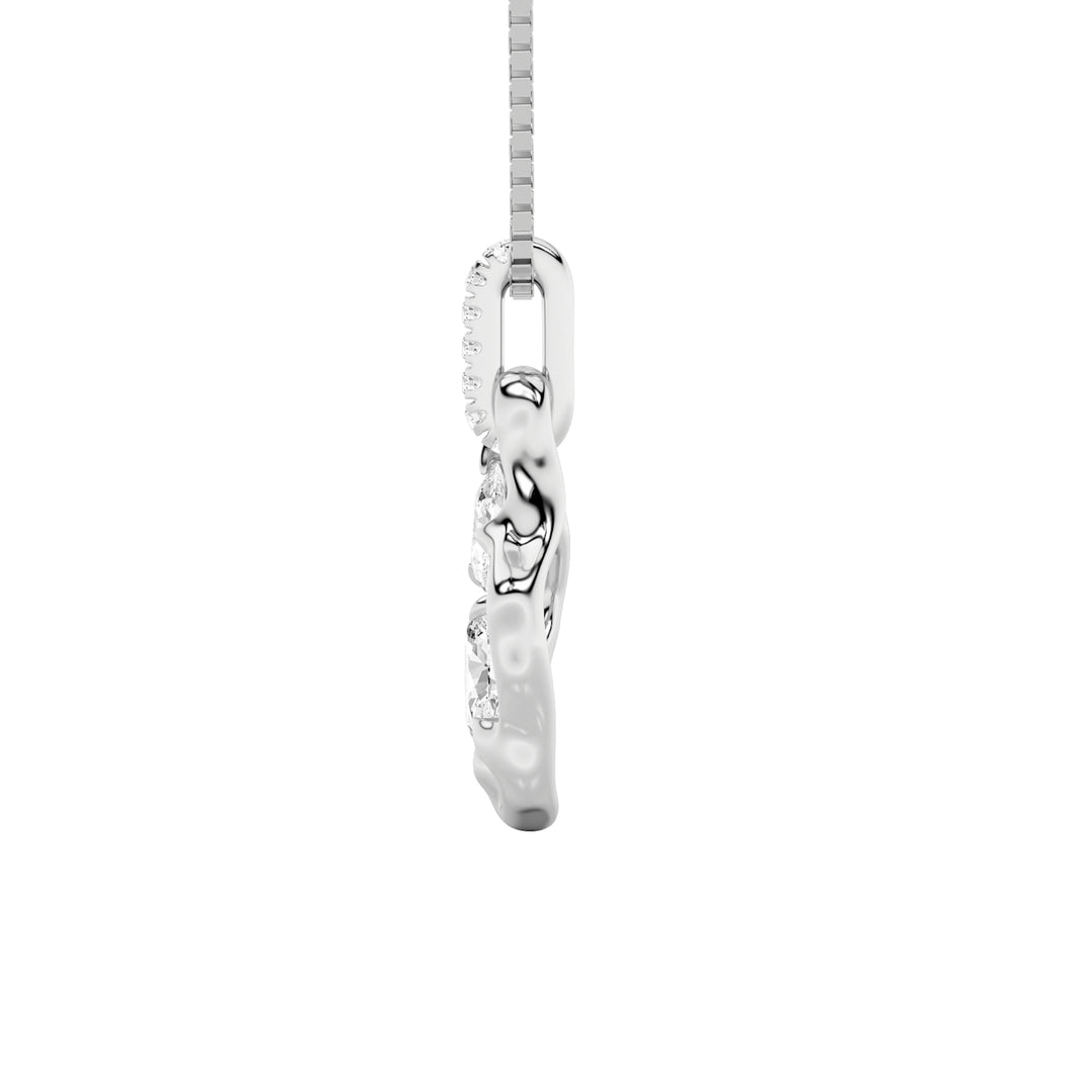 1Cttw Oval Shaped Lab Grown Diamond (F/VS) Organic Design Solitaire Pendant in 14K Gold