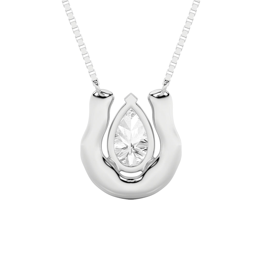 1Cttw Pear Shaped Lab Grown Diamond (F/VS)  Necklace in 14K Gold