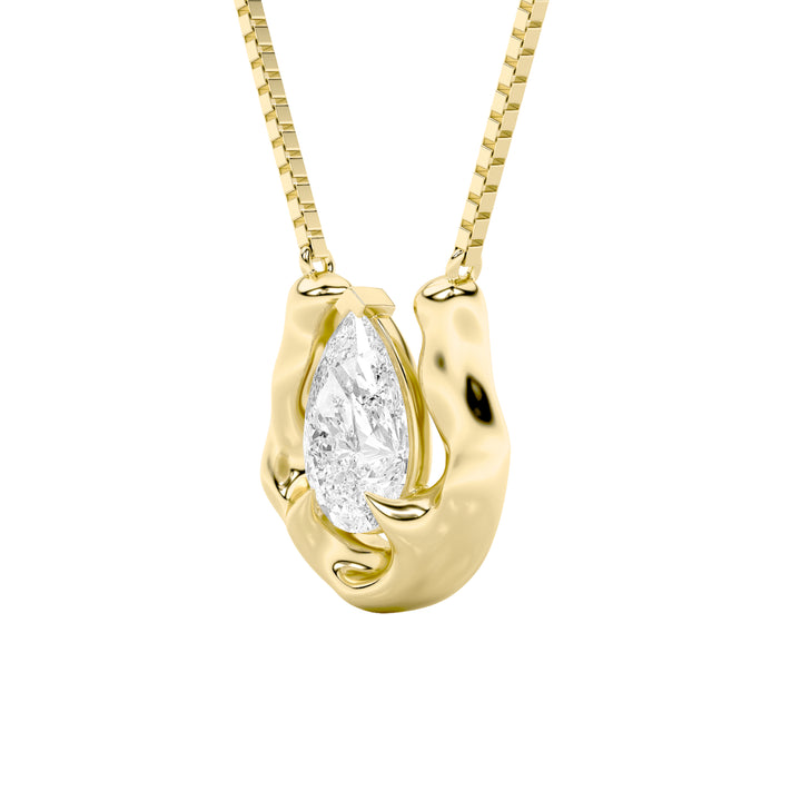 1Cttw Pear Shaped Lab Grown Diamond (F/VS)  Necklace in 14K Gold