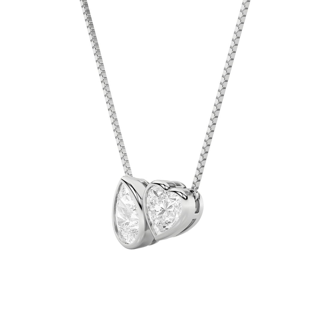 2Cttw Pear Shaped Lab Grown Diamond (F/VS) Heart Shaped Necklace in 14K Gold