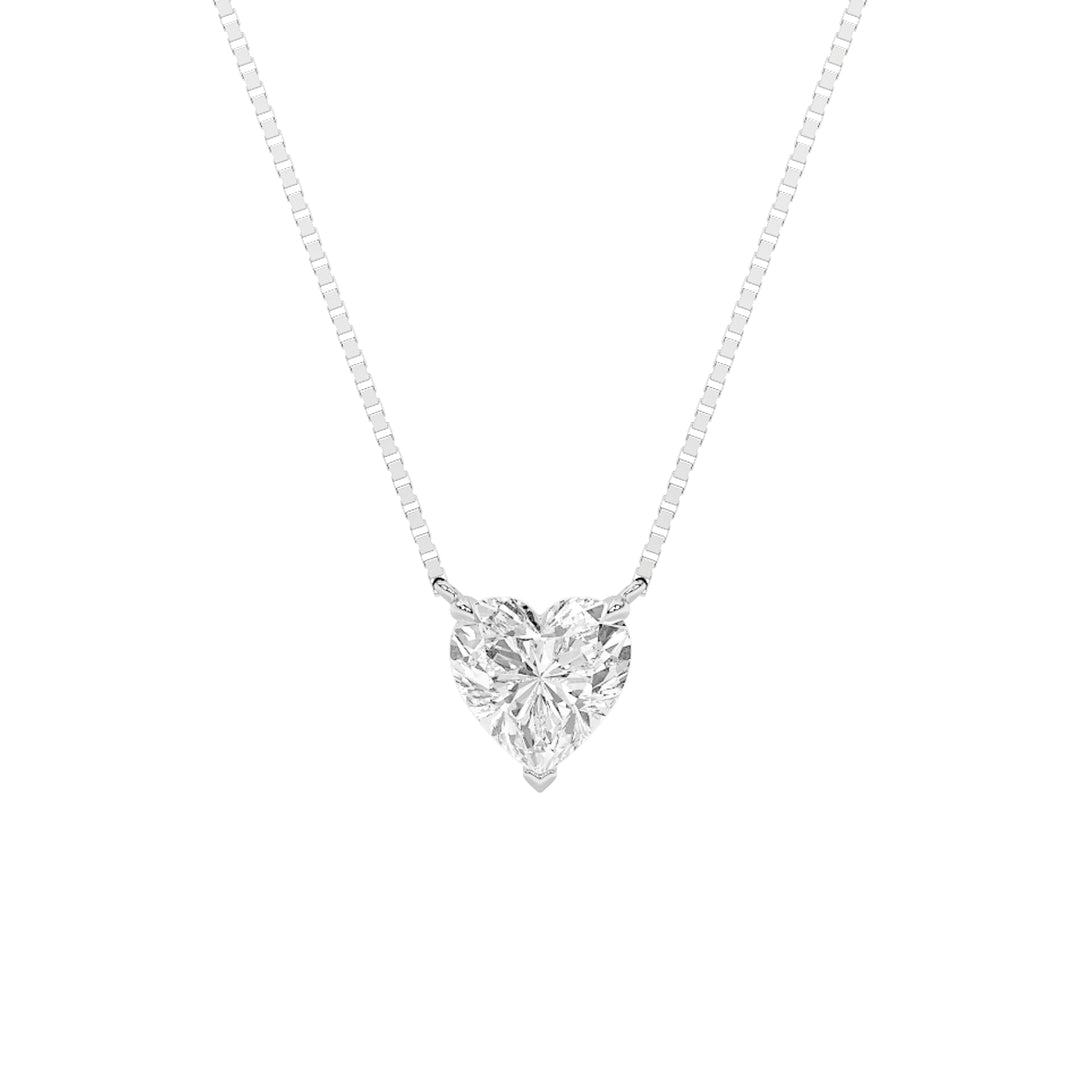 1CTW Heart Shaped Lab Grown Diamond (F/VS) Heart Shaped Necklace in 14K Gold