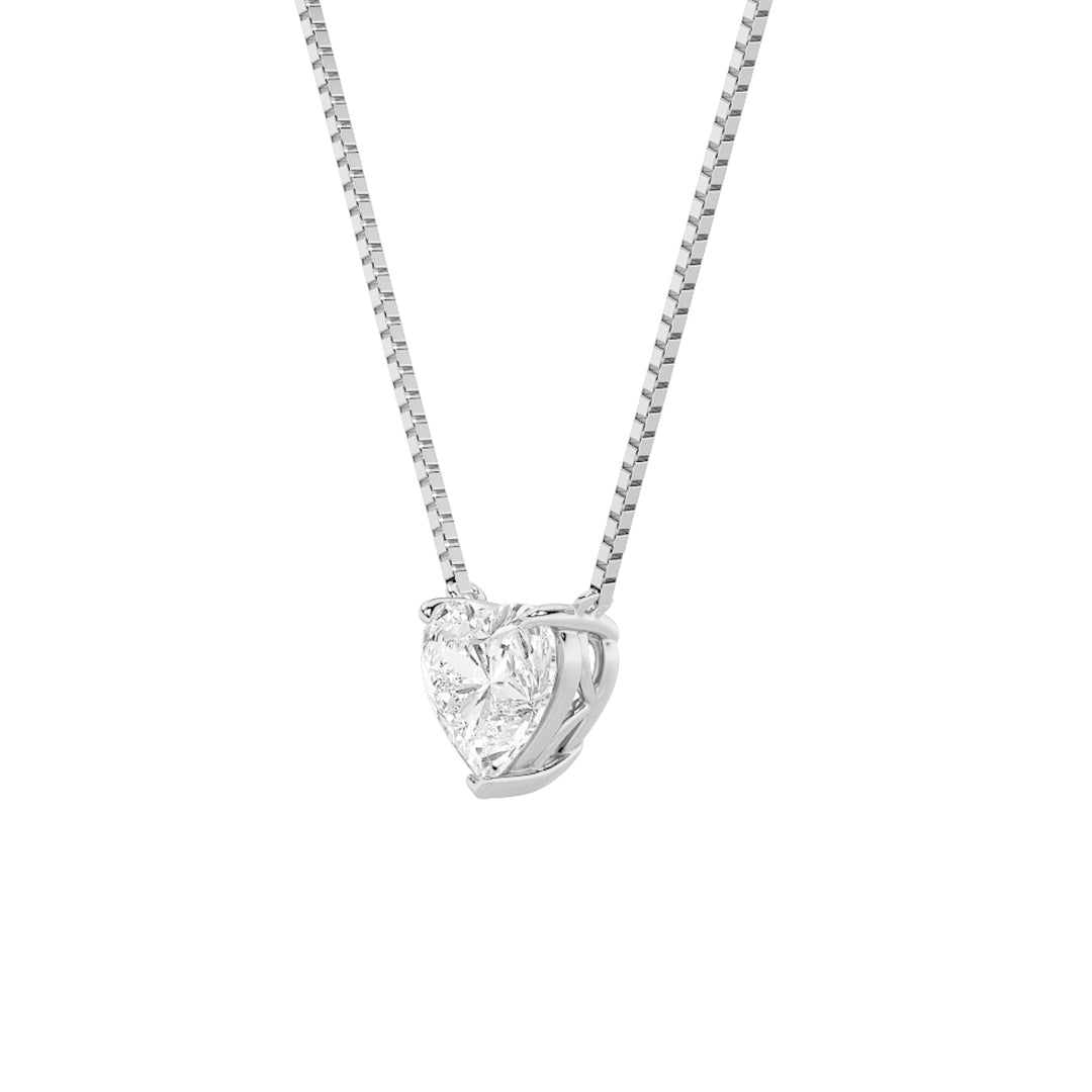 1CTW Heart Shaped Lab Grown Diamond (F/VS) Heart Shaped Necklace in 14K Gold