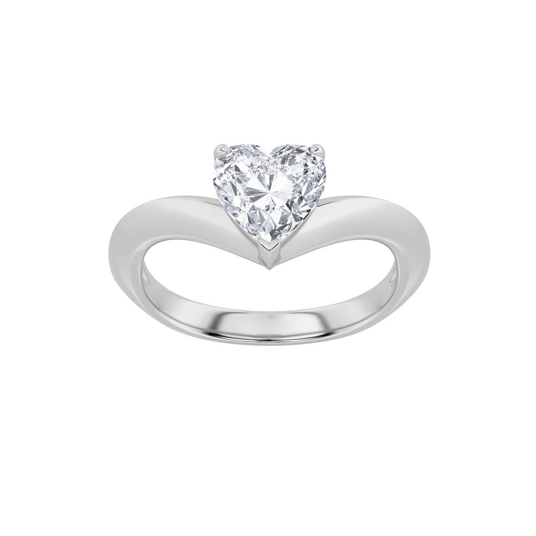 1CTW Heart Shaped Lab Grown Diamond (F/VS) Heart Shaped Ring in 14K Gold