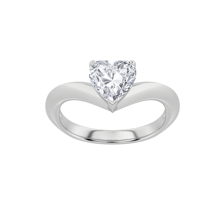 1CTW Heart Shaped Lab Grown Diamond (F/VS) Heart Shaped Ring in 14K Gold