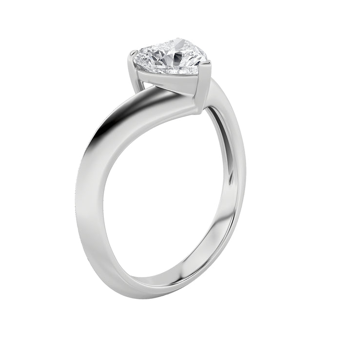 1CTW Heart Shaped Lab Grown Diamond (F/VS) Heart Shaped Ring in 14K Gold