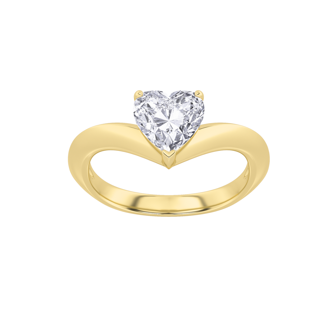 14KY 1ct Lab Diamond Solitaire Engagement Ring
