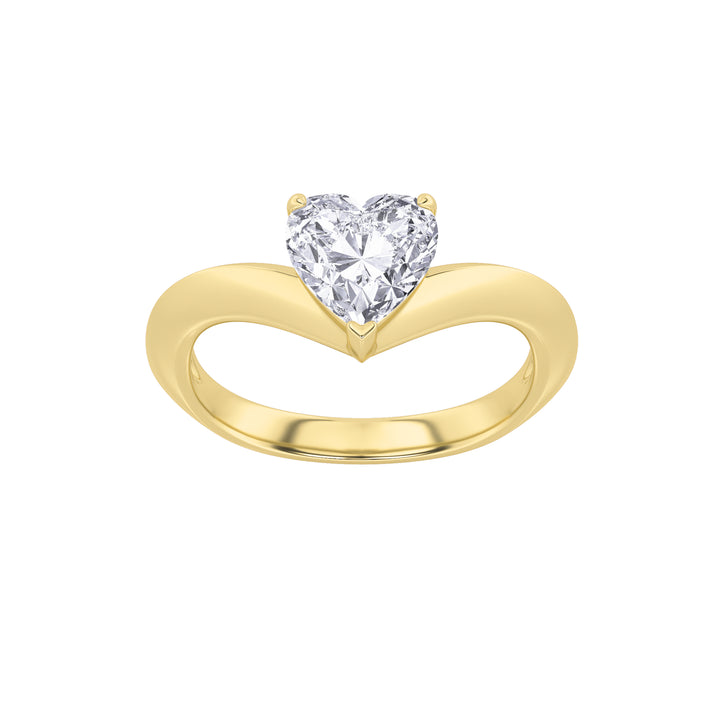 1CTW Heart Shaped Lab Grown Diamond (F/VS) Heart Shaped Ring in 14K Gold