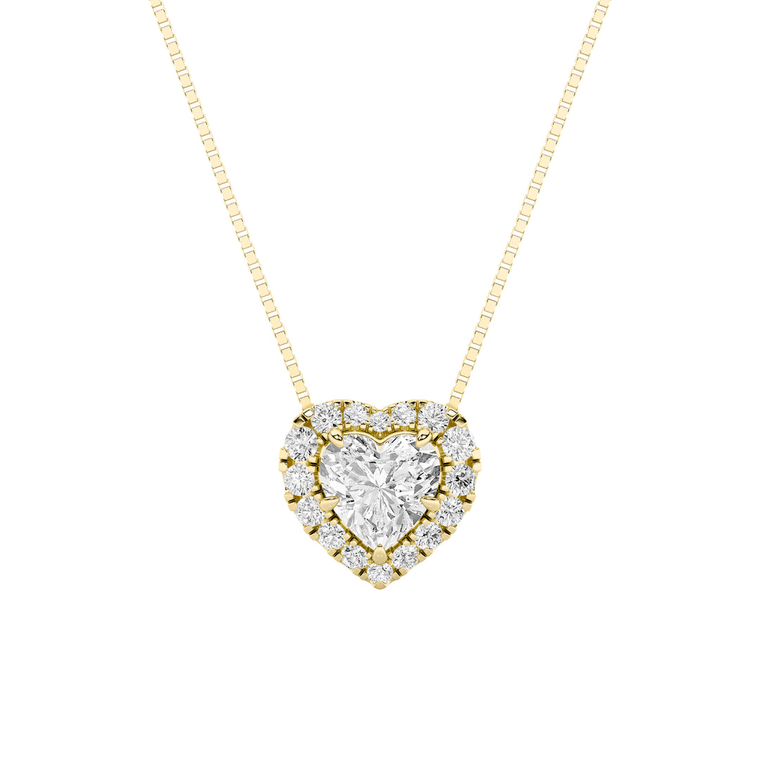 1.25CTW Heart Shaped Lab Grown Diamond (F/VS) Heart Shaped Pendant in 14K Gold