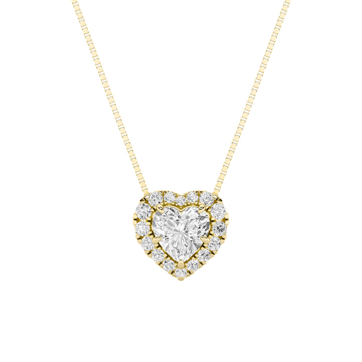 1.25CTW Heart Shaped Lab Grown Diamond (F/VS) Heart Shaped Pendant in 14K Gold