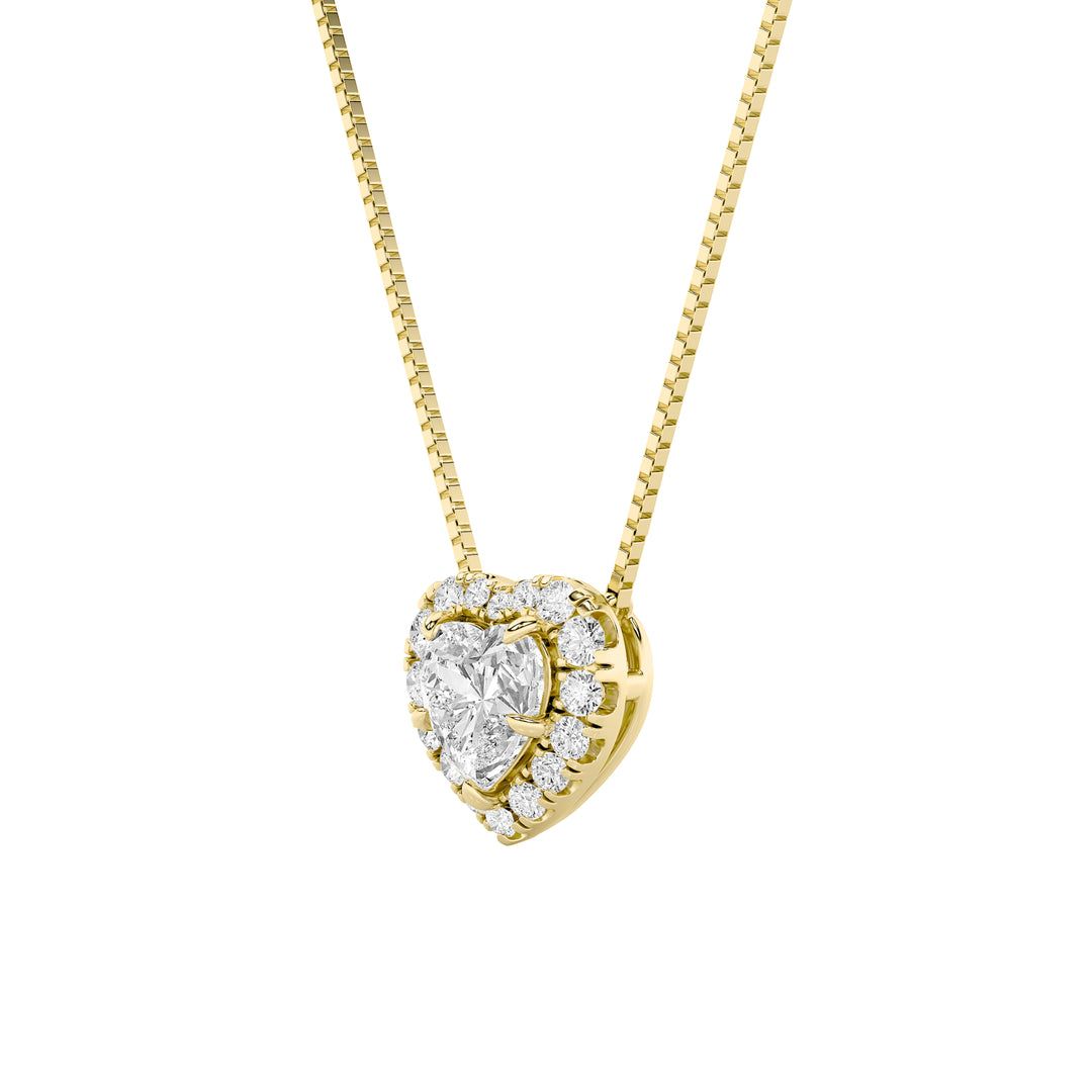 1.25CTW Heart Shaped Lab Grown Diamond (F/VS) Heart Shaped Pendant in 14K Gold