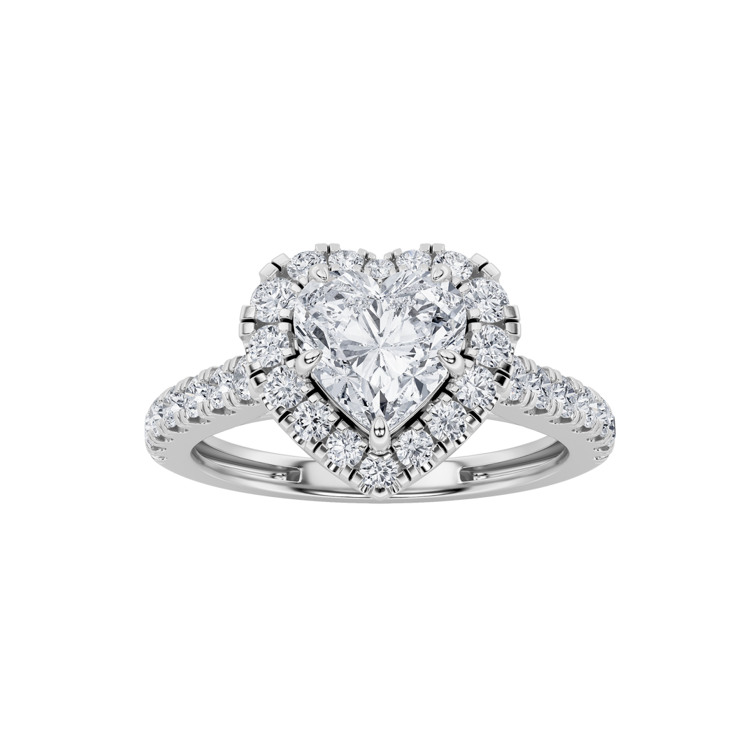 14KW 1.5ct Lab Diamond Halo Engagement Ring Sz 7
