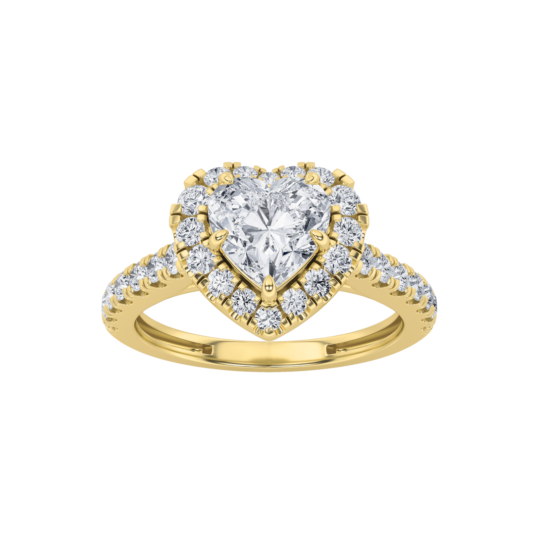 14KY 1.5ct Lab Diamond Halo Engagement Ring
