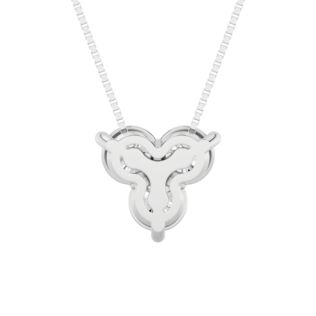 1CTW Round Shaped Lab Grown Diamond (F/VS) Three Stone Pendant in 14K Gold