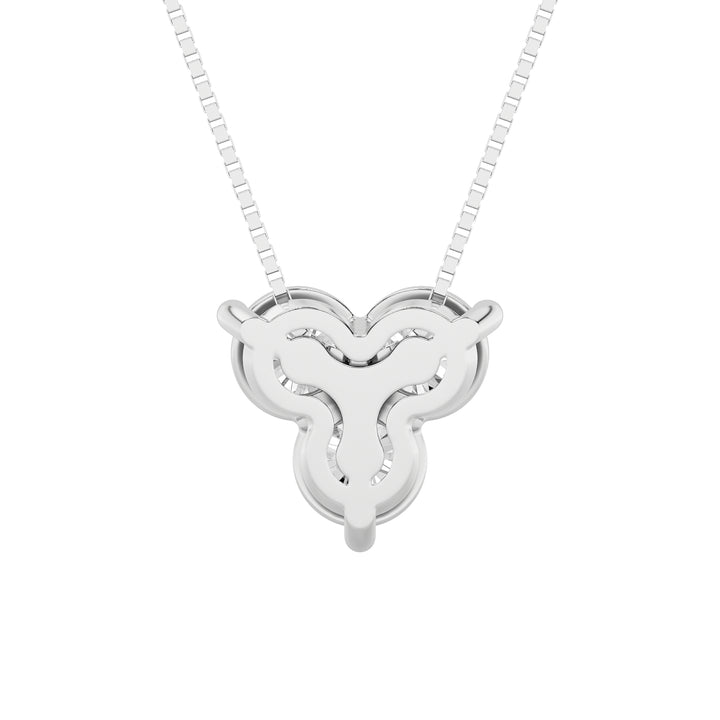1CTW Round Shaped Lab Grown Diamond (F/VS) Three Stone Pendant in 14K Gold