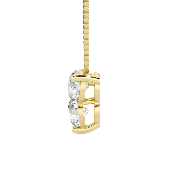 1CTW Round Shaped Lab Grown Diamond (F/VS) Three Stone Pendant in 14K Gold