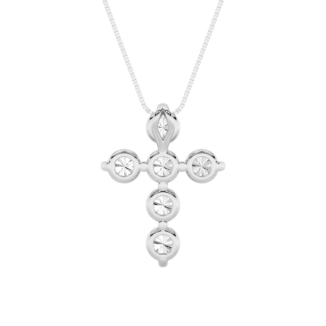 1.5CTW Round Shaped Lab Grown Diamond (F/VS) Cross Pendant in 14K Gold