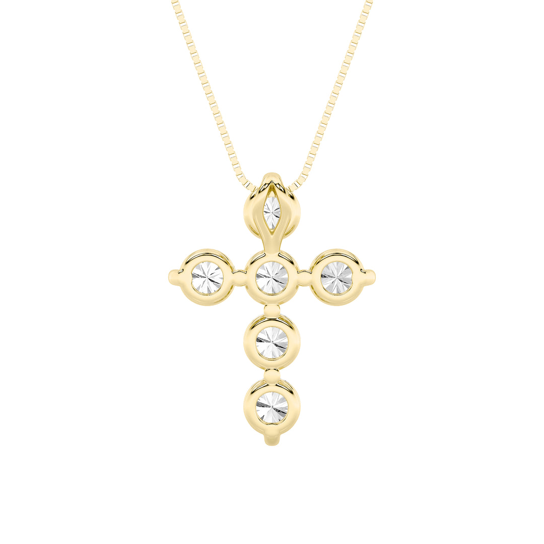 1.5CTW Round Shaped Lab Grown Diamond (F/VS) Cross Pendant in 14K Gold