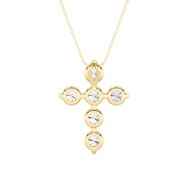 1.5CTW Round Shaped Lab Grown Diamond (F/VS) Cross Pendant in 14K Gold