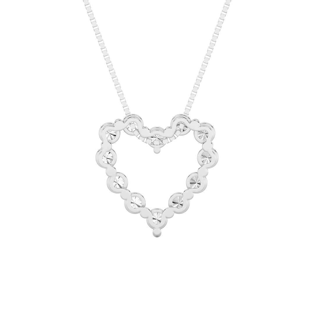2CTW Round Shaped Lab Grown Diamond (F/VS) Heart Shaped Pendant in 14K Gold