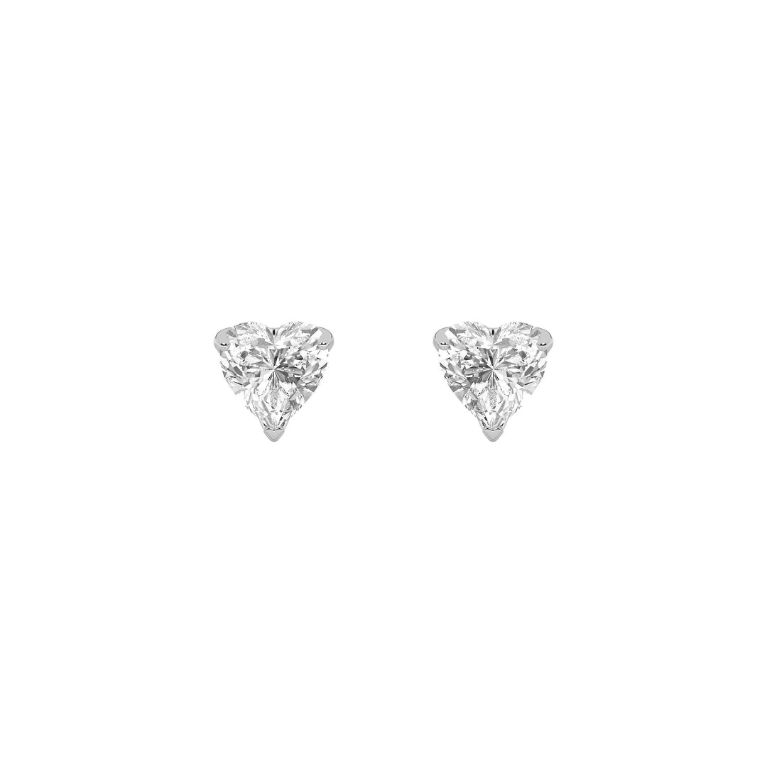 2CTW Heart Shaped Lab Grown Diamond (F/VS) Heart Shaped Earrings in 14K Gold