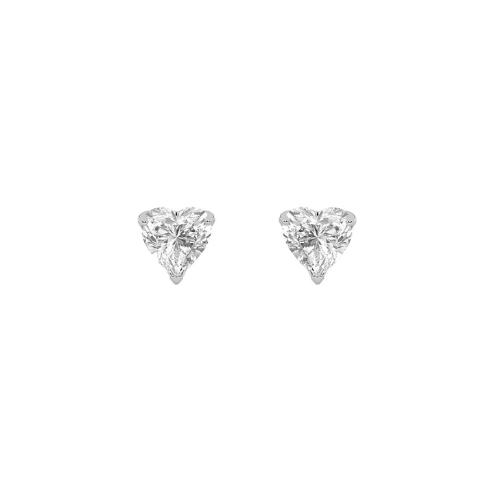 2CTW Heart Shaped Lab Grown Diamond (F/VS) Heart Shaped Earrings in 14K Gold