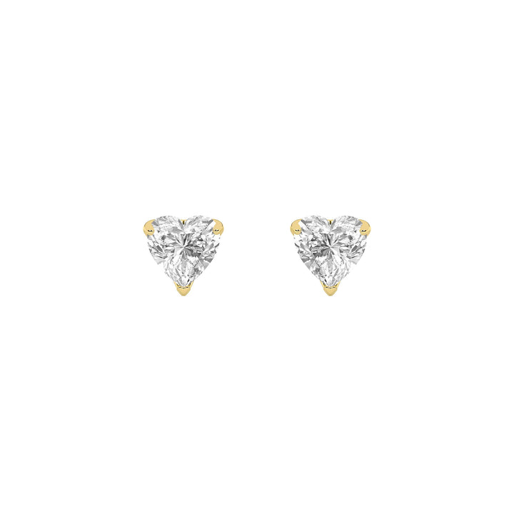 2CTW Heart Shaped Lab Grown Diamond (F/VS) Heart Shaped Earrings in 14K Gold