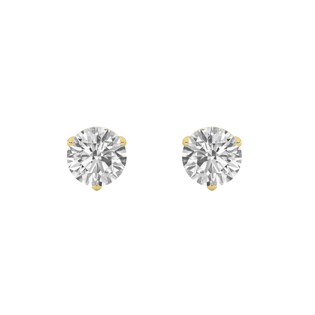4Cttw Round Shaped Lab Grown Diamond (F/VS) Stud Earrings in 14K Gold