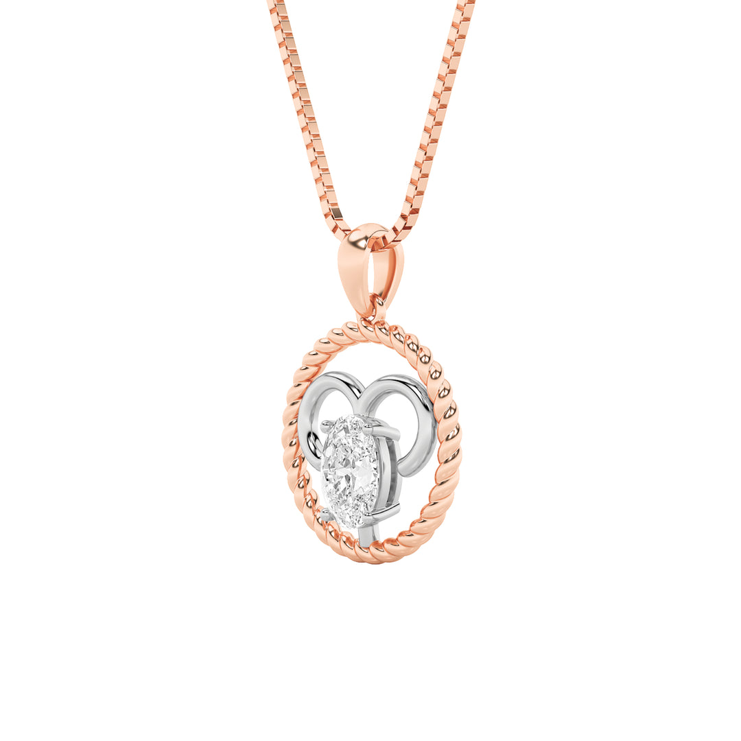 1Cttw Oval Shaped Lab Grown Diamond (F/VS) ZodiacPendant in 14K Gold