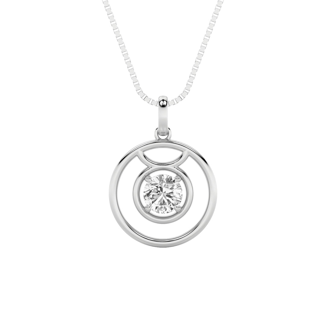 1Cttw Round Shaped Lab Grown Diamond (F/VS) Zodiac Pendant in 14K Gold
