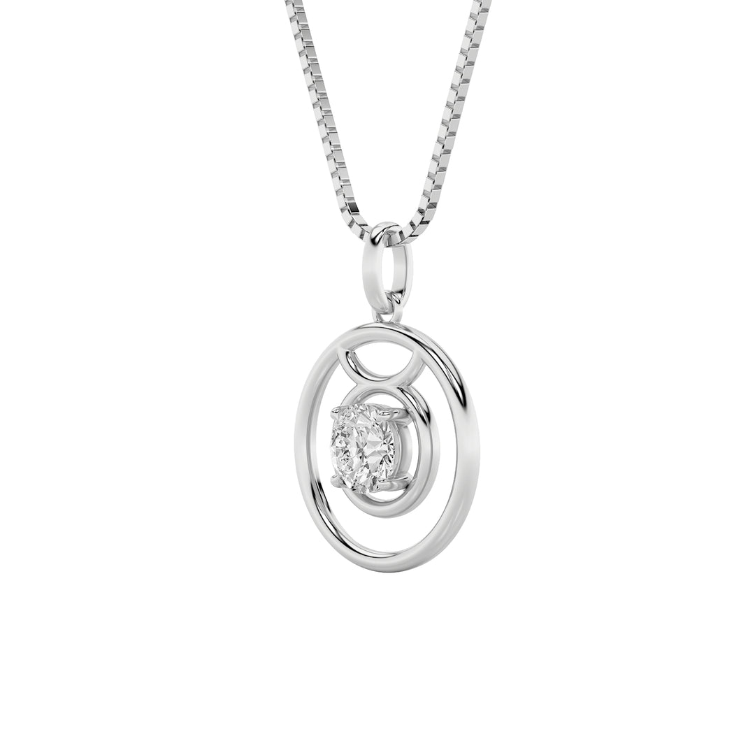 1Cttw Round Shaped Lab Grown Diamond (F/VS) Zodiac Pendant in 14K Gold