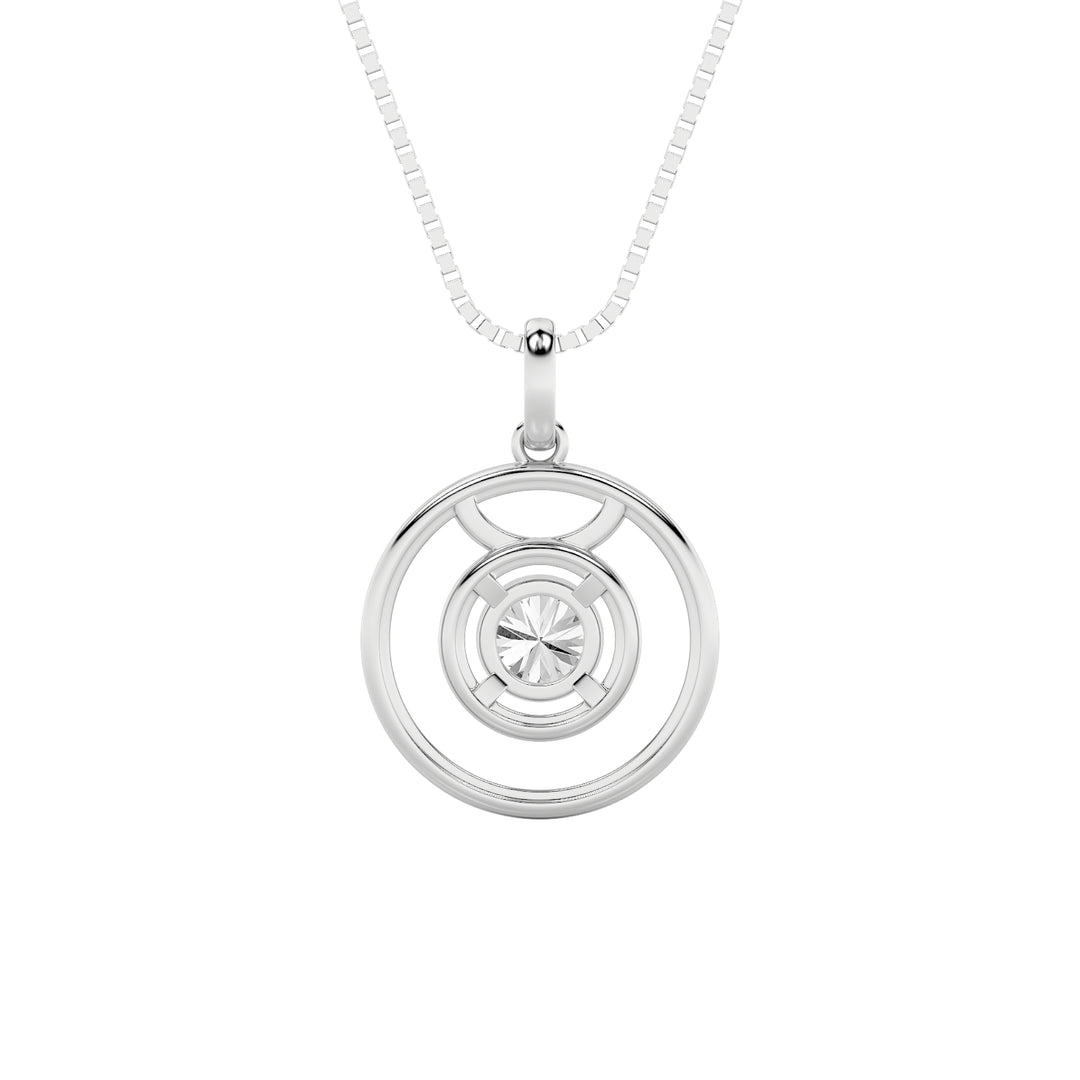 1Cttw Round Shaped Lab Grown Diamond (F/VS) Zodiac Pendant in 14K Gold