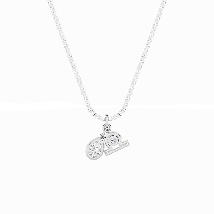1CTW Pear Shaped Lab Grown Diamond (F/VS) Zodiac Pendant in 14K Gold