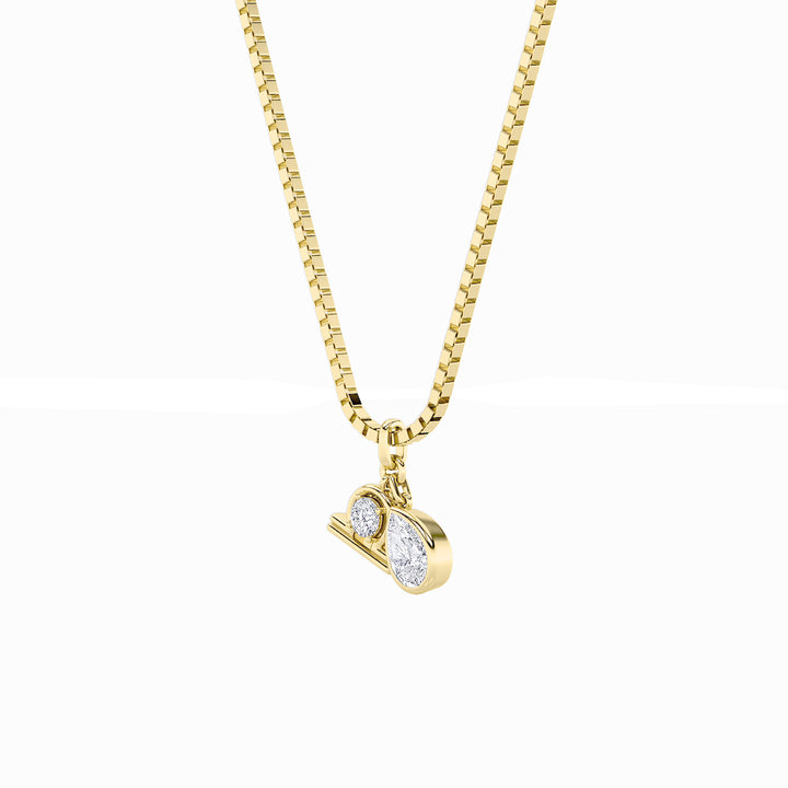 1CTW Pear Shaped Lab Grown Diamond (F/VS) Zodiac Pendant in 14K Gold