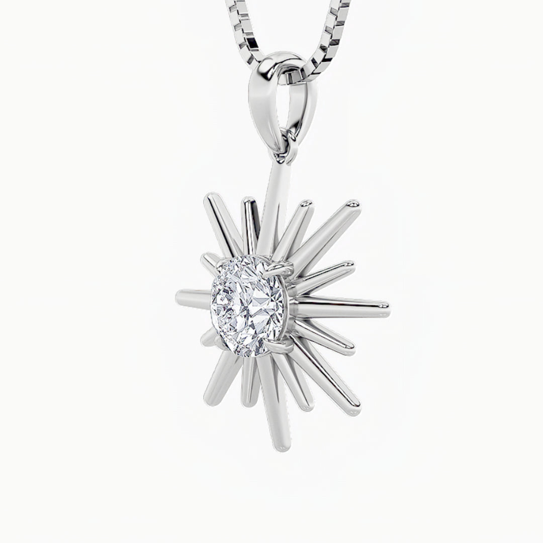 1.5Cttw Round Shaped Lab Grown Diamond (F/VS) Astralis Pendant in 14K Gold